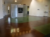 Terra Cotta, Lime Green and Black Stained Concrete